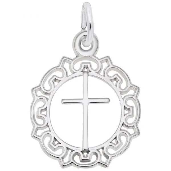 Cross With Ornate Border Charm Mees Jewelry Chillicothe, OH