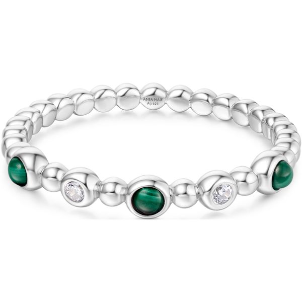 Silver Bezel Malachite Beaded Ring Mees Jewelry Chillicothe, OH