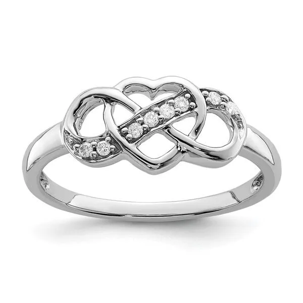 Sterling Silver Rhodium Plated Diamond Heart Ring Mees Jewelry Chillicothe, OH