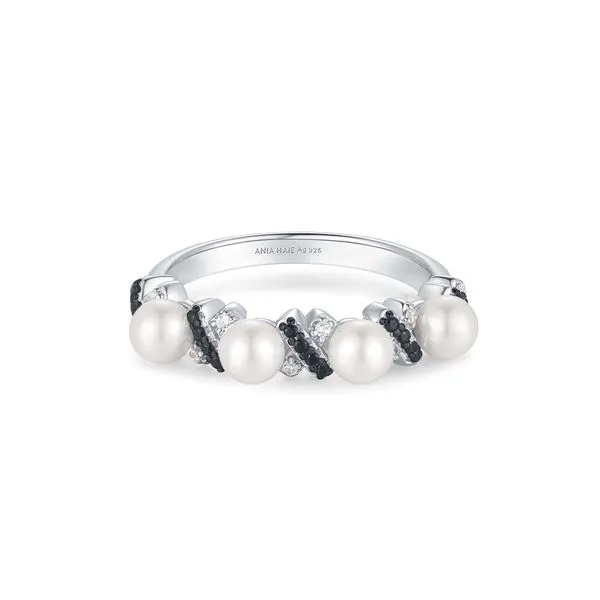 Silver Sparkling Braided Shell Pearl Ring Mees Jewelry Chillicothe, OH