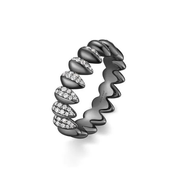 Black Sparkling Puffy Spike Ring Image 2 Mees Jewelry Chillicothe, OH