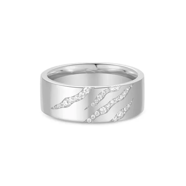 Silver Tiger Stripe Band Mees Jewelry Chillicothe, OH