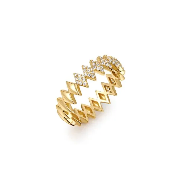 Gold Half Pave Sparkle Ring Mees Jewelry Chillicothe, OH