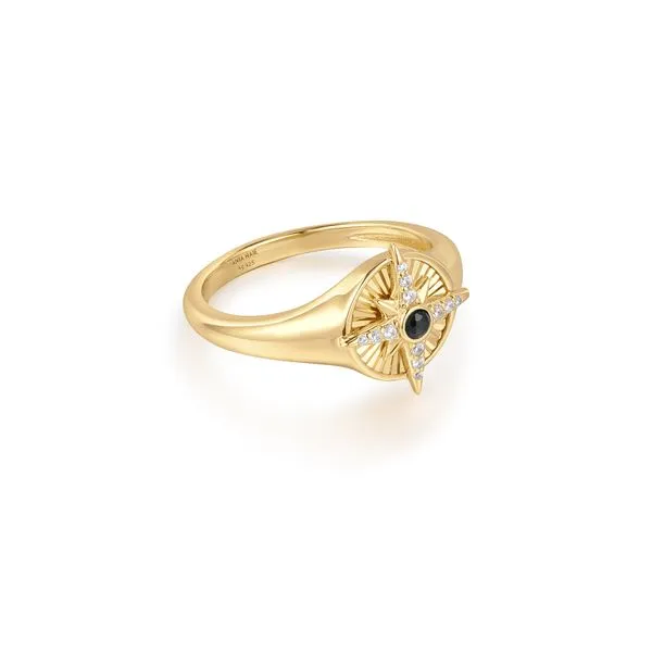 Gold Star Signet Ring Image 2 Mees Jewelry Chillicothe, OH