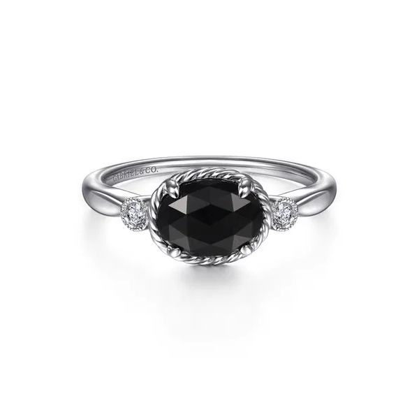 925 Sterling Silver Onyx and Diamond Ring Mees Jewelry Chillicothe, OH