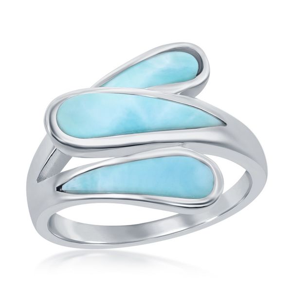 Sterling Silver, Triple Bypass Larimar Ring Mees Jewelry Chillicothe, OH