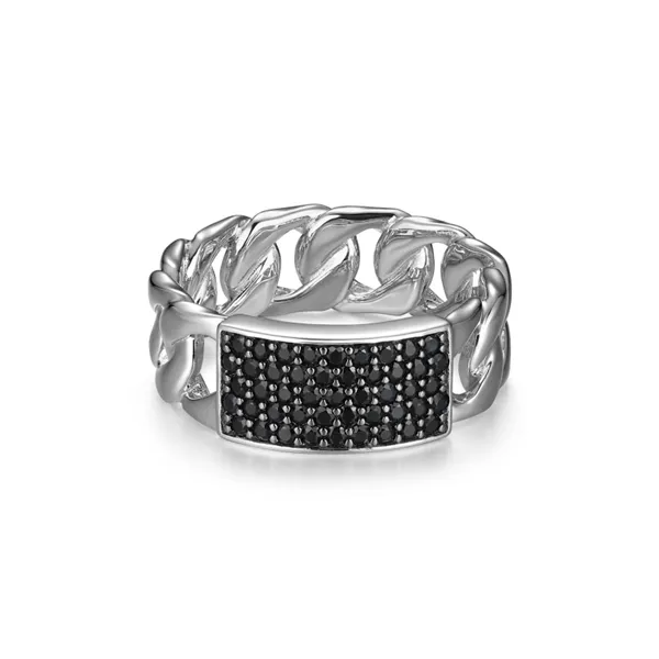 Links Gunmetal Rhodium Finish Sterling Silver Ring Mees Jewelry Chillicothe, OH