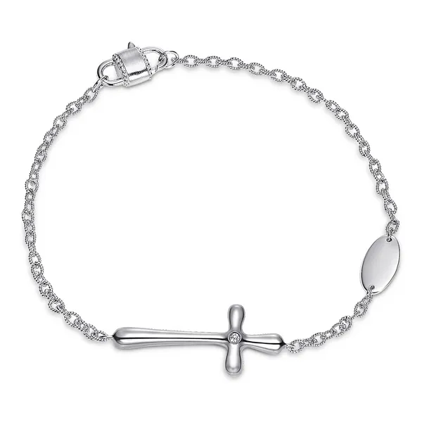 Sterling Silver Cross Diamond Bracelet Mees Jewelry Chillicothe, OH