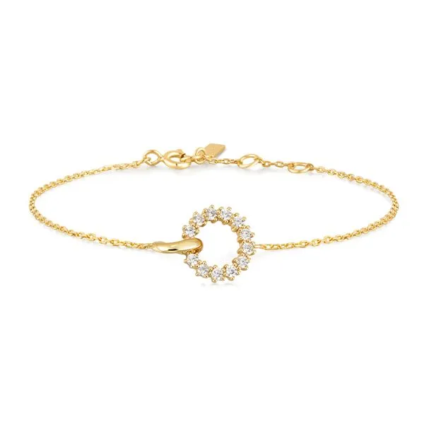 Gold Interlinked Circles Pavé Bracelet Mees Jewelry Chillicothe, OH