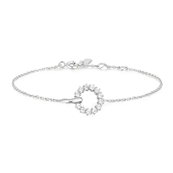 Silver Interlinked Circles Pave Bracelet Mees Jewelry Chillicothe, OH
