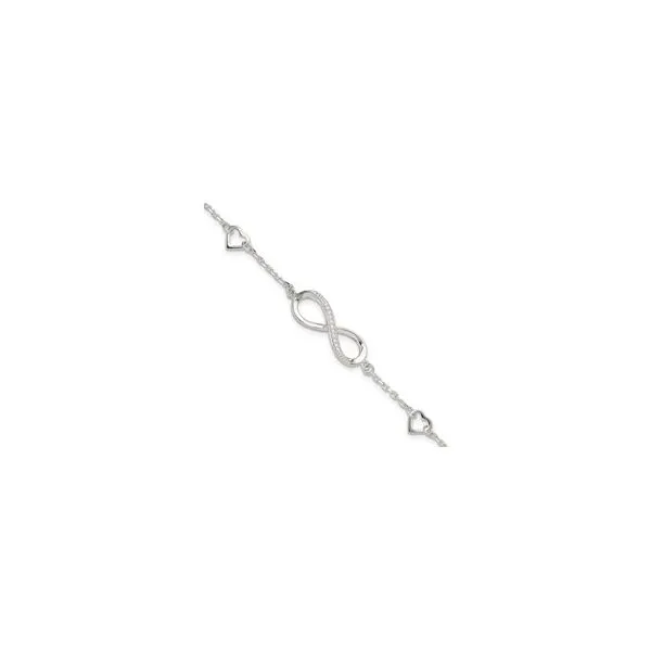 STERLING SILVER INFINITY/CZ HEART BRACELET Mees Jewelry Chillicothe, OH