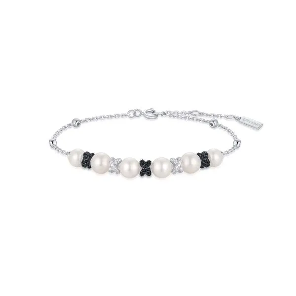 Silver Sparkling Braided Shell Pearl Bracelet Mees Jewelry Chillicothe, OH
