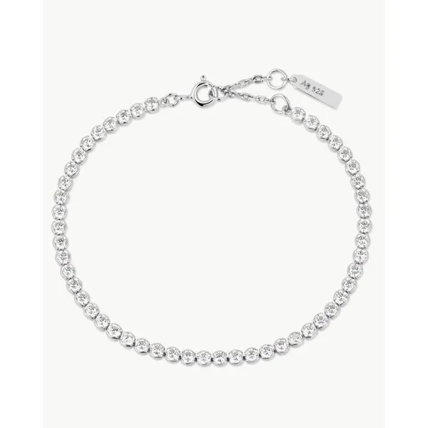 Silver Row Bezel Set Bracelet Mees Jewelry Chillicothe, OH