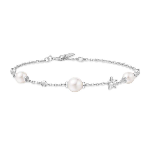 Silver Pearl and Star Station Bracelet Mees Jewelry Chillicothe, OH