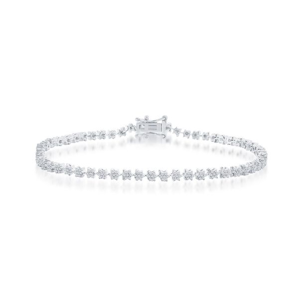 Sterling Silver, 3mm Tennis Diamond Bracelet Mees Jewelry Chillicothe, OH