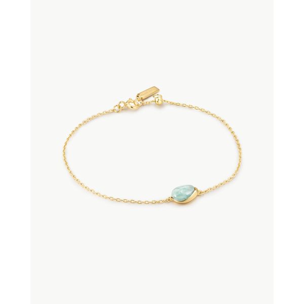 925 Sterling Silver with 14kt Gold Plating Bezel Amazonite Organic Dome Pebble Bracelet Mees Jewelry Chillicothe, OH