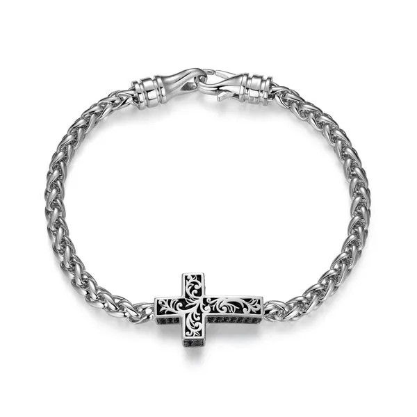 Links Gunmetal Rhodium Finish Sterling Silver Bracelet Mees Jewelry Chillicothe, OH