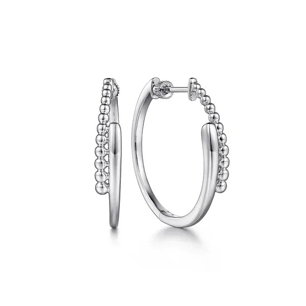 925 Sterling Silver 30mm Bujukan Bypass Classic Hoop Earrings Mees Jewelry Chillicothe, OH