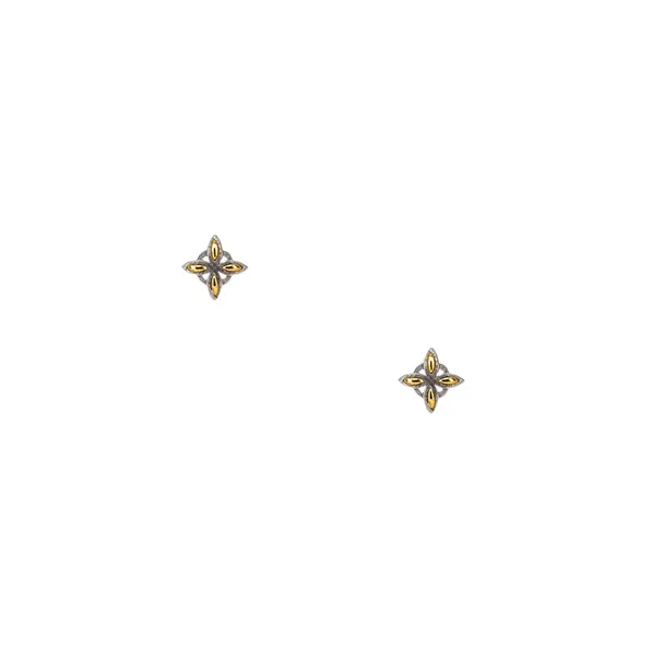 Silver and 10k Gold Celestial Stud Earrings Mees Jewelry Chillicothe, OH