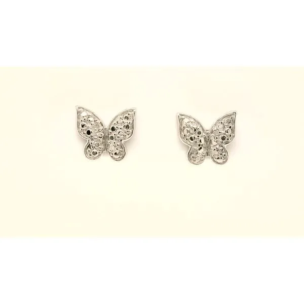 Sterling Silver Diamond accented Butterfly Earrings Mees Jewelry Chillicothe, OH