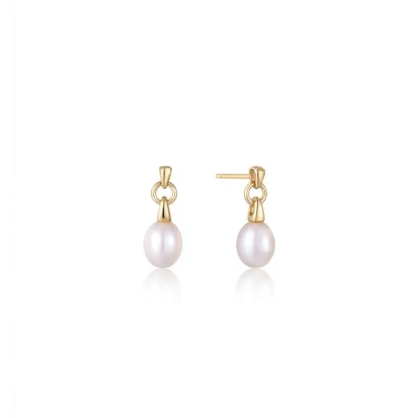 Gold Pearl Drop Stud Earrings Mees Jewelry Chillicothe, OH