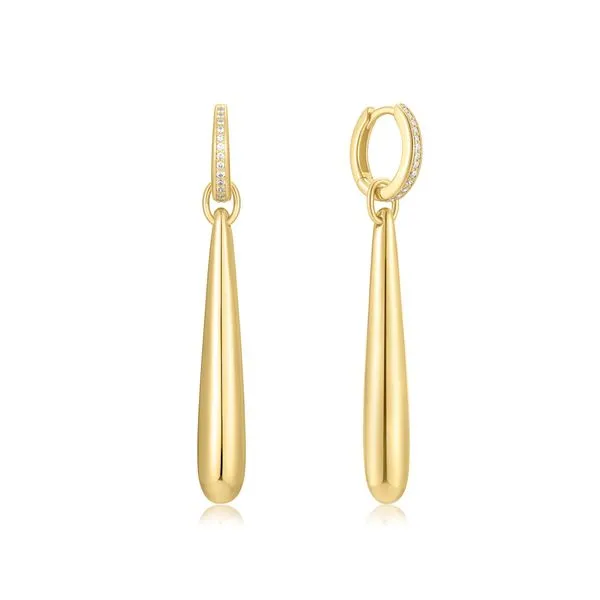 Gold Long Water Droplet Drop Earrings Mees Jewelry Chillicothe, OH