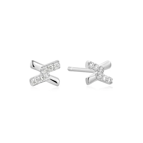Silver Cross Cubic Zirconia Studs Mees Jewelry Chillicothe, OH