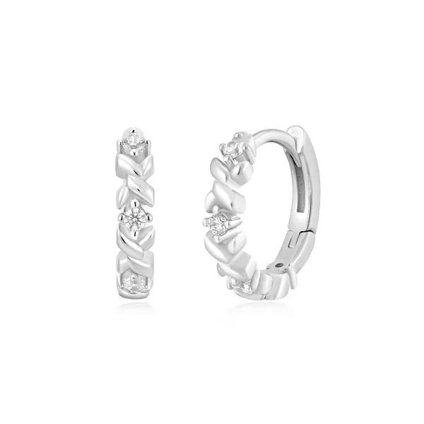 Silver Sparkle Cross Huggies Mees Jewelry Chillicothe, OH