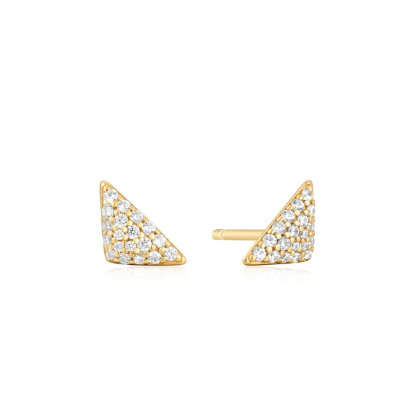 Gold Triangular Pave Studs Mees Jewelry Chillicothe, OH