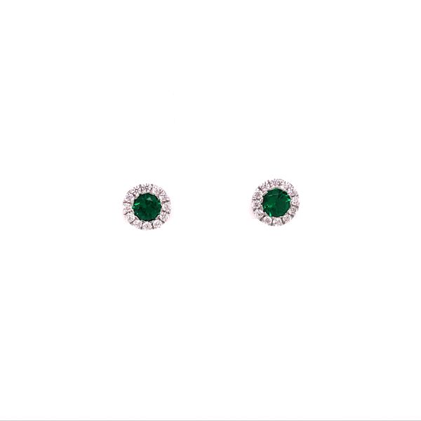 Sterling Silver created Green Emerald Earrings Mees Jewelry Chillicothe, OH