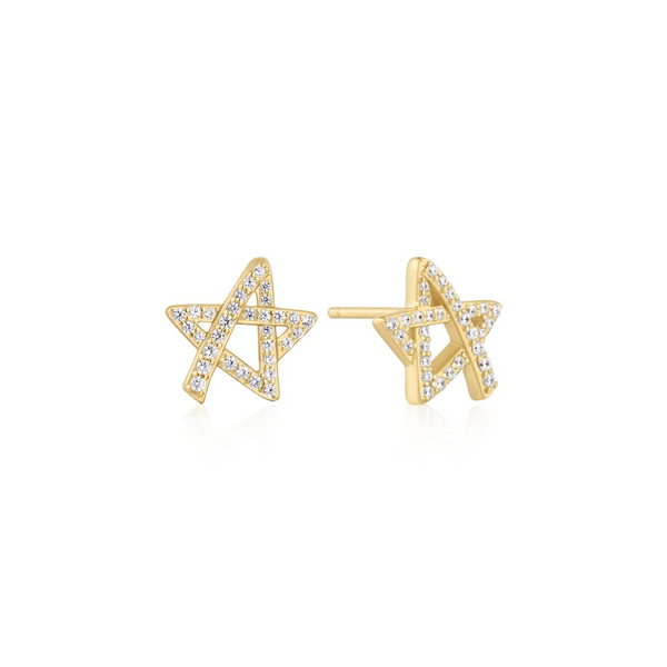 Gold Asymmetric Five-Point Star Stud Earrings Mees Jewelry Chillicothe, OH
