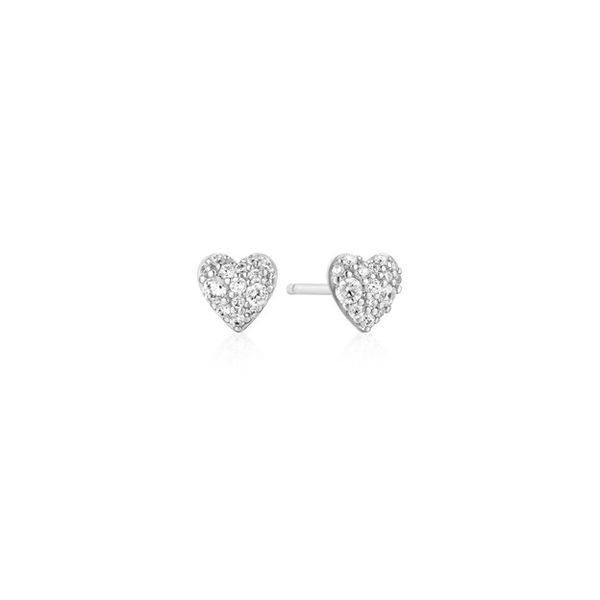 Silver Pavé Heart Stud Earrings Mees Jewelry Chillicothe, OH