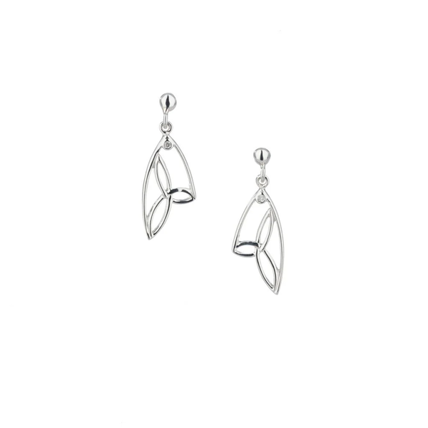 Silver Butterfly Wing Trinity Post Earrings-Diamond Mees Jewelry Chillicothe, OH