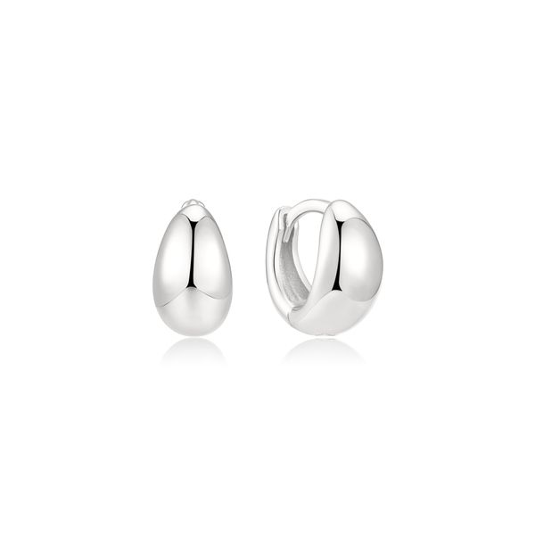 925 Sterling Silver Organic Dome Pebble Huggie Hoop Earrings Mees Jewelry Chillicothe, OH