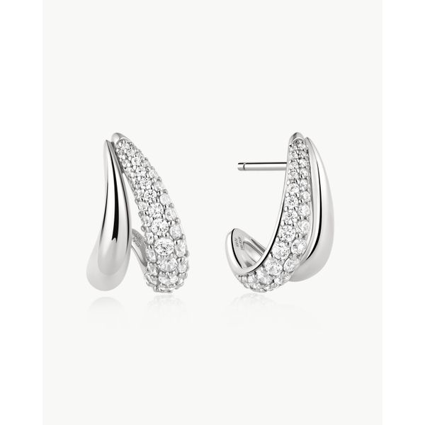Silver Duet Stud Hoop Earrings Mees Jewelry Chillicothe, OH