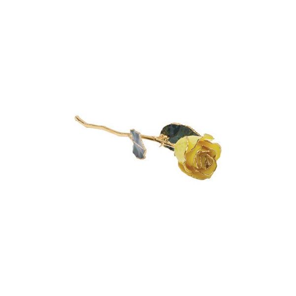 Lacquered Yellow Rose with Gold Trim Mees Jewelry Chillicothe, OH