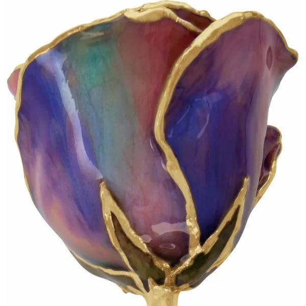 Lacquered October Opal Rose with 24k Gold Trim Image 2 Mees Jewelry Chillicothe, OH