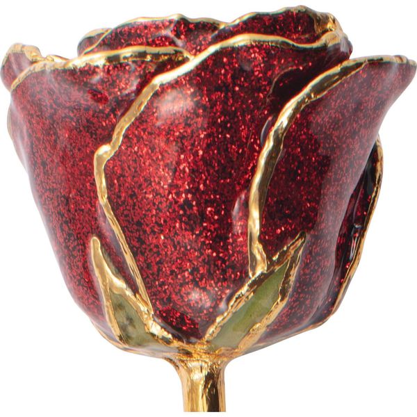 Lacquered Sparkle Ruby Rose with Gold Trim Image 2 Mees Jewelry Chillicothe, OH
