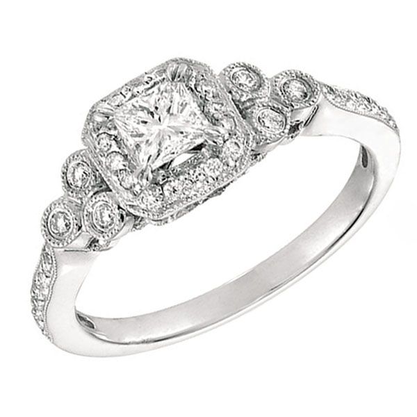 Princess Cut Halo Diamond Engagement Ring Meigs Jewelry Tahlequah, OK