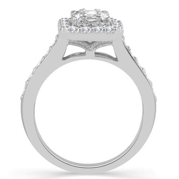 Emerald Cut Halo Diamond Engagement Ring Image 2 Meigs Jewelry Tahlequah, OK