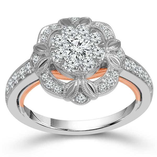 Round Vintage Halo Engagement Ring Meigs Jewelry Tahlequah, OK