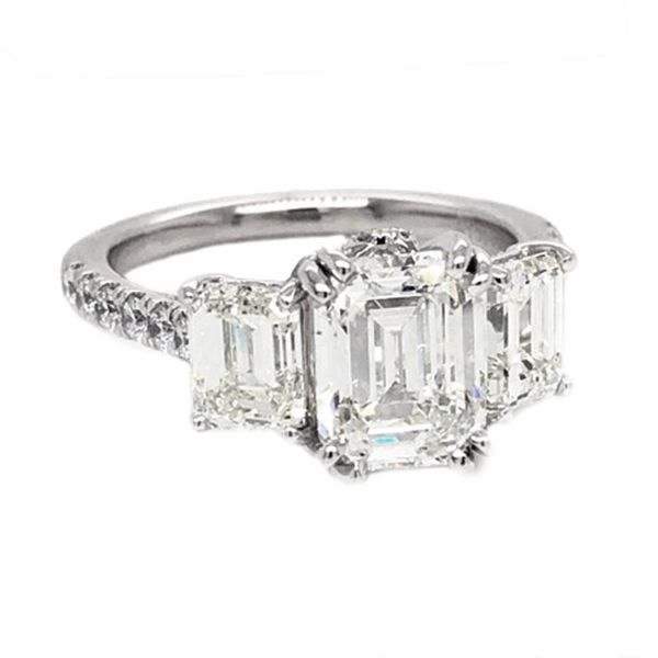 3 Stone Emerald Diamond Ring | 100 