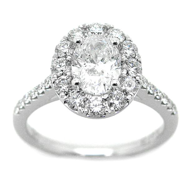 Oval Diamond Halo Engagement Ring Meigs Jewelry Tahlequah, OK