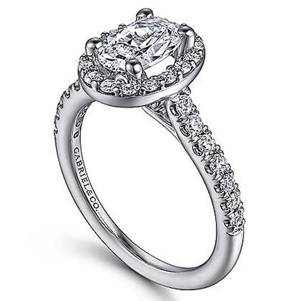 Gabriel & Co. Oval Diamond Halo Engagement Ring Image 2 Meigs Jewelry Tahlequah, OK