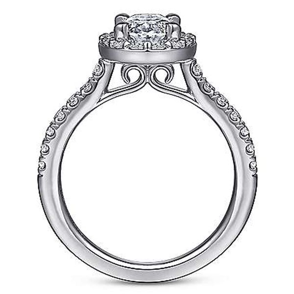 Gabriel & Co. Oval Diamond Halo Engagement Ring Image 3 Meigs Jewelry Tahlequah, OK