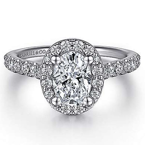 Gabriel & Co. Oval Diamond Halo Engagement Ring Meigs Jewelry Tahlequah, OK