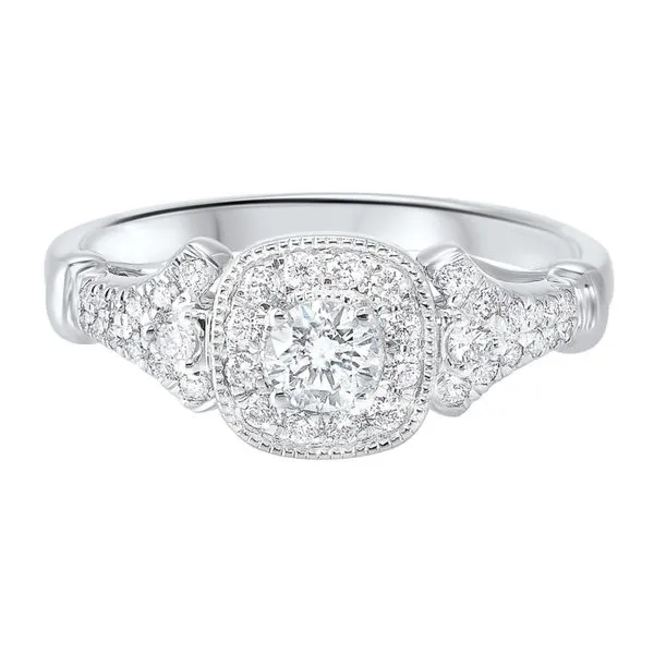 Cushion Diamond Halo Engagement Ring Meigs Jewelry Tahlequah, OK