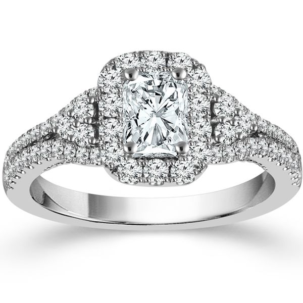 Radiant Diamond Halo Engagement Ring Meigs Jewelry Tahlequah, OK