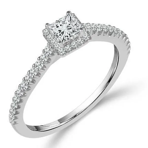 Princess Cut Diamond Halo Engagement Ring Meigs Jewelry Tahlequah, OK