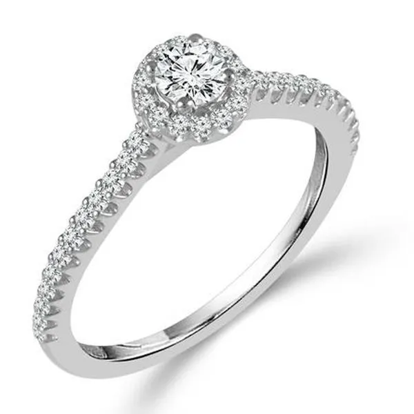 Round Diamond Halo Engagement Ring Meigs Jewelry Tahlequah, OK